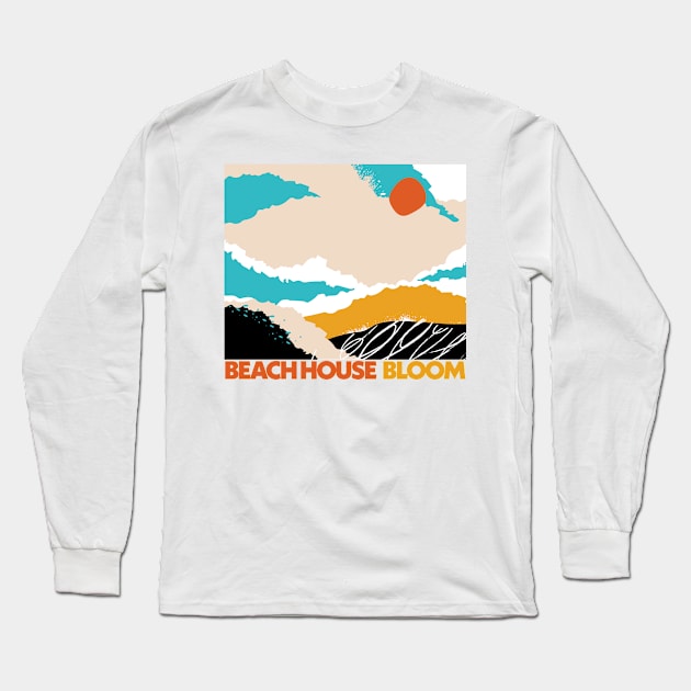 Beach House // Retro Psychedelic Design Long Sleeve T-Shirt by CultOfRomance